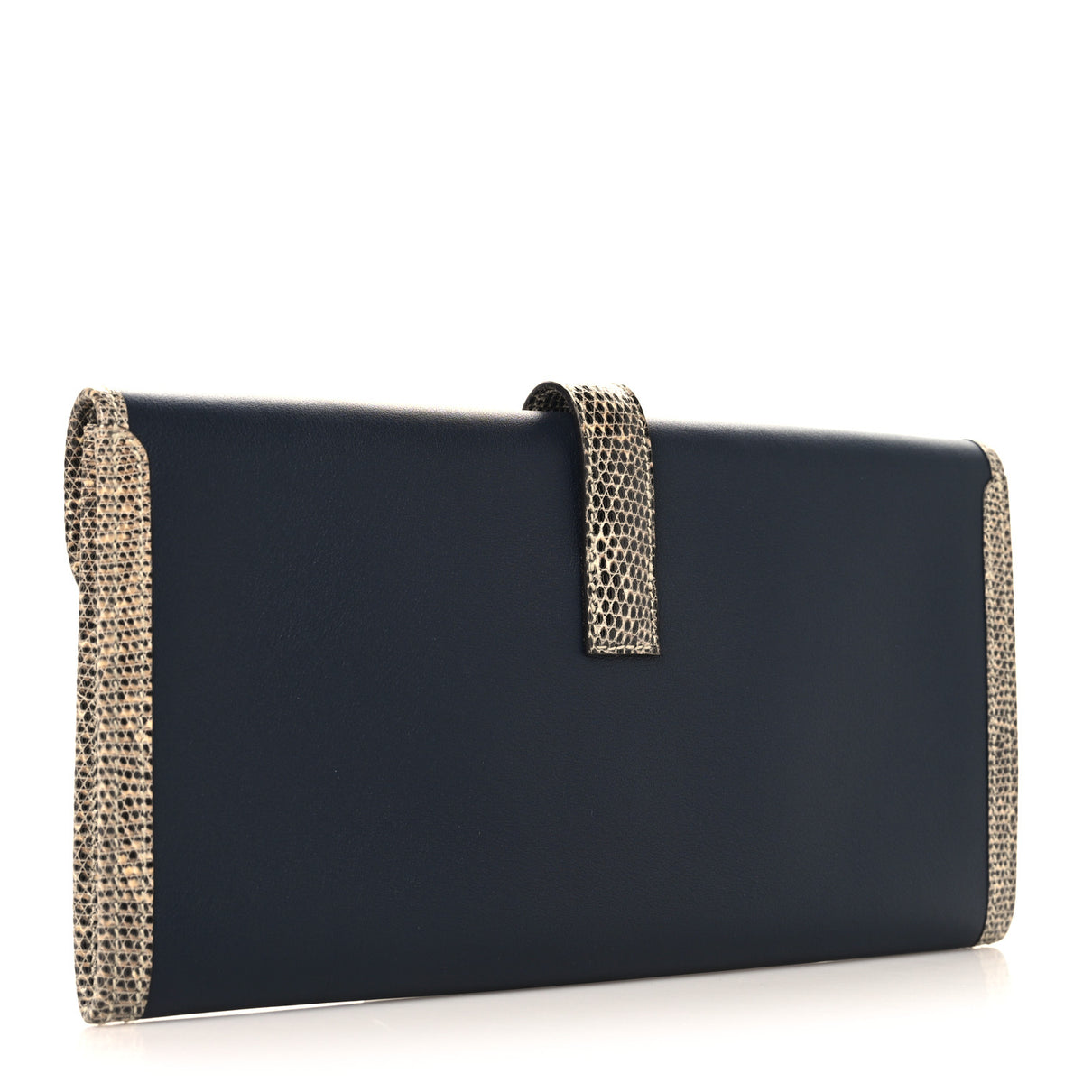 Hermes Swift Lizard Jige Elan Touch 29 Clutch Bleu Nuit Ombre 3 of 7