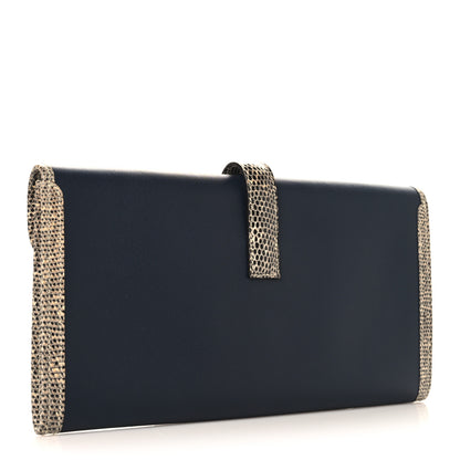Hermes Swift Lizard Jige Elan Touch 29 Clutch Bleu Nuit Ombre 3 of 7