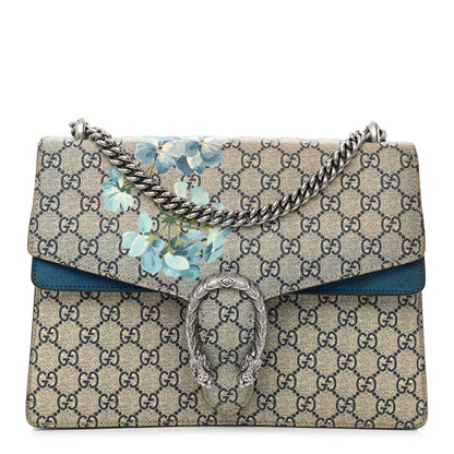 Gucci GG Supreme Monogram Blooms Medium Dionysus Shoulder Bag Beige Navy Vintage Blue 1 of 10