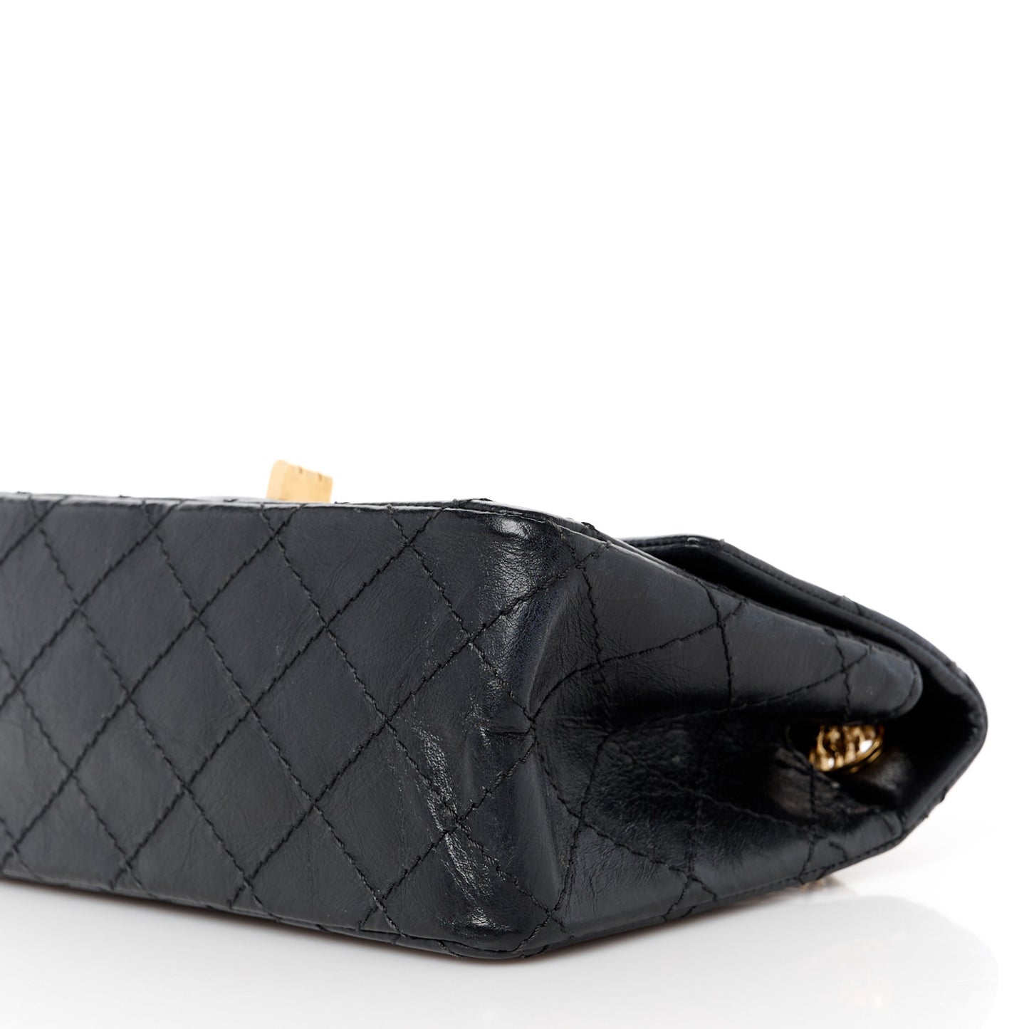 Aged Calfskin Quilted 2.55 Reissue Mini Flap Black