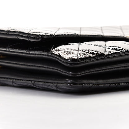 Chanel Patent Goatskin Quilted 3 Pocket Accordion Flap Black 6 of 10