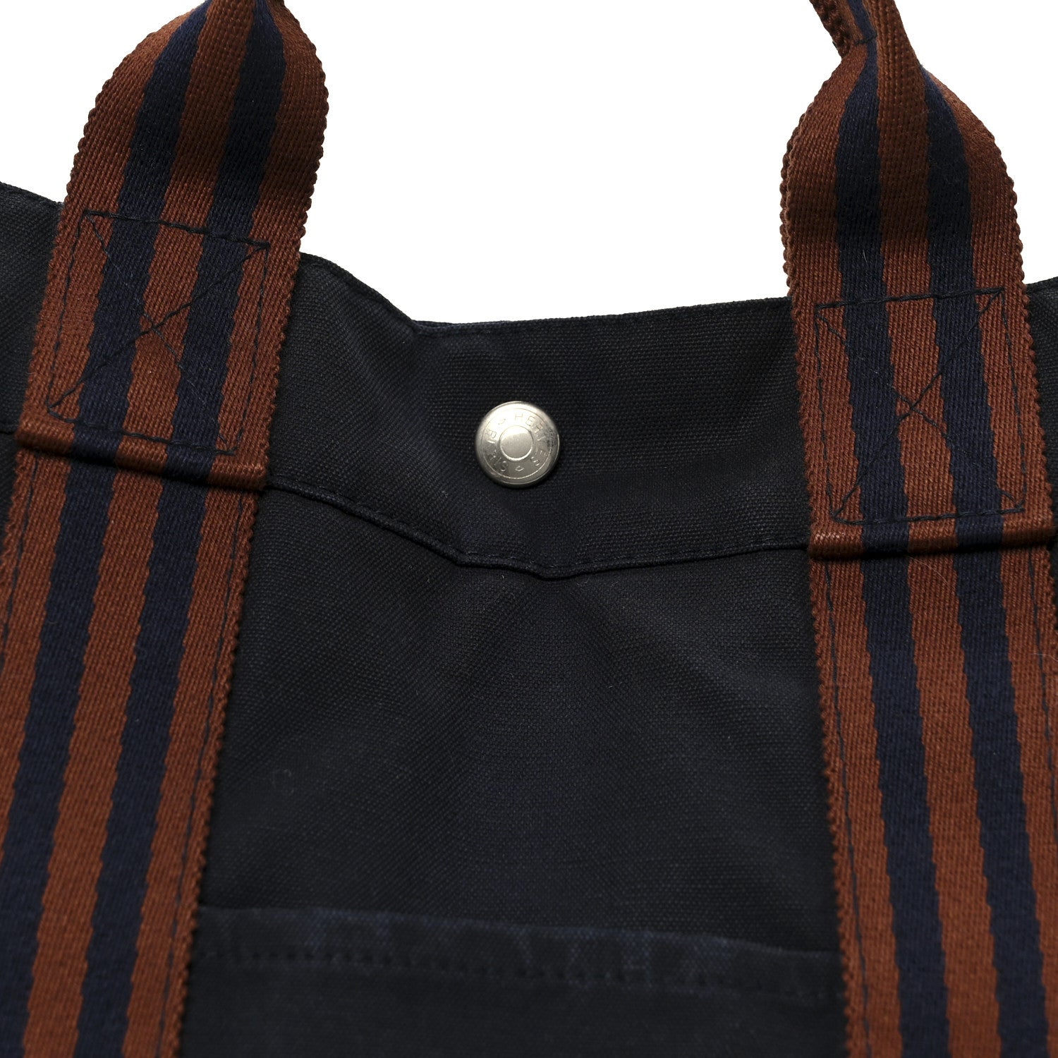 Hermes Canvas Herline Tote MM Navy 9 of 12