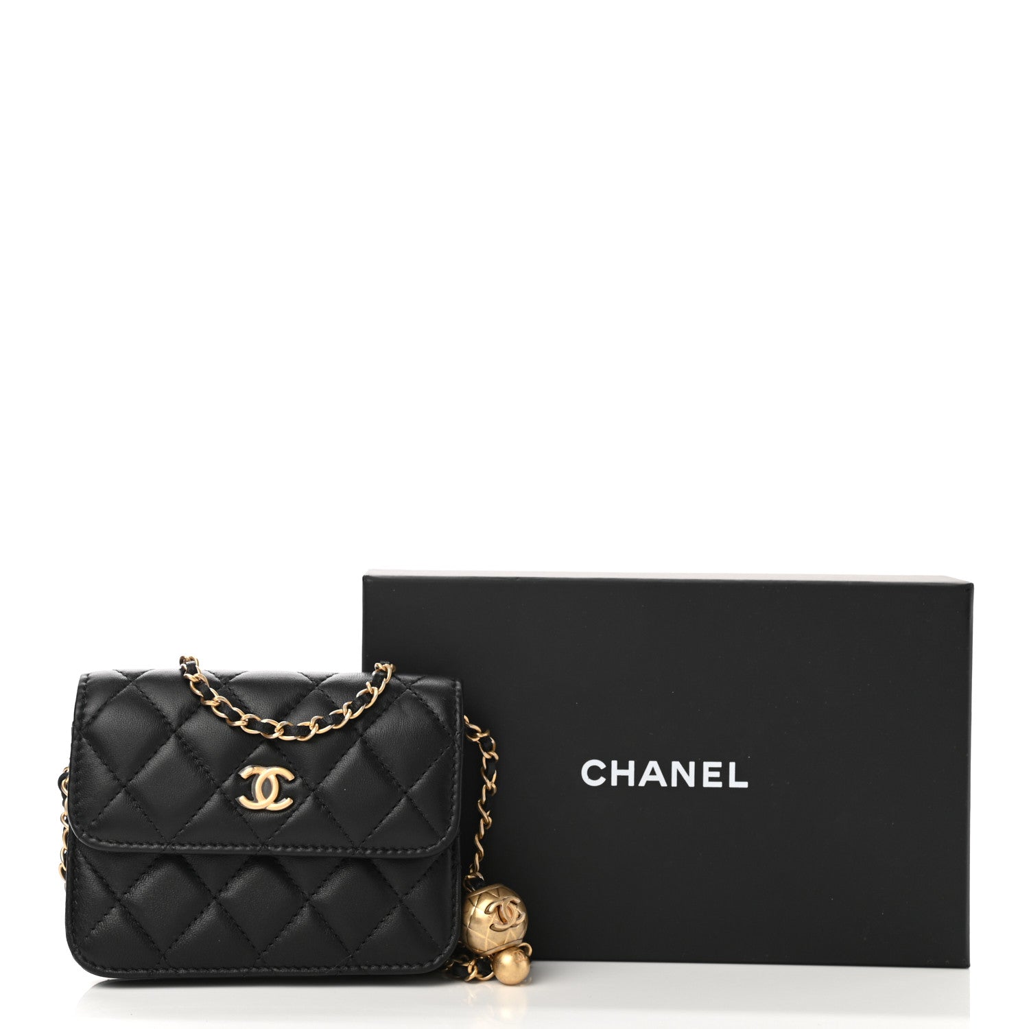 Chanel Lambskin Quilted Pearl Crush Flap With Chain Black 11 of 11
