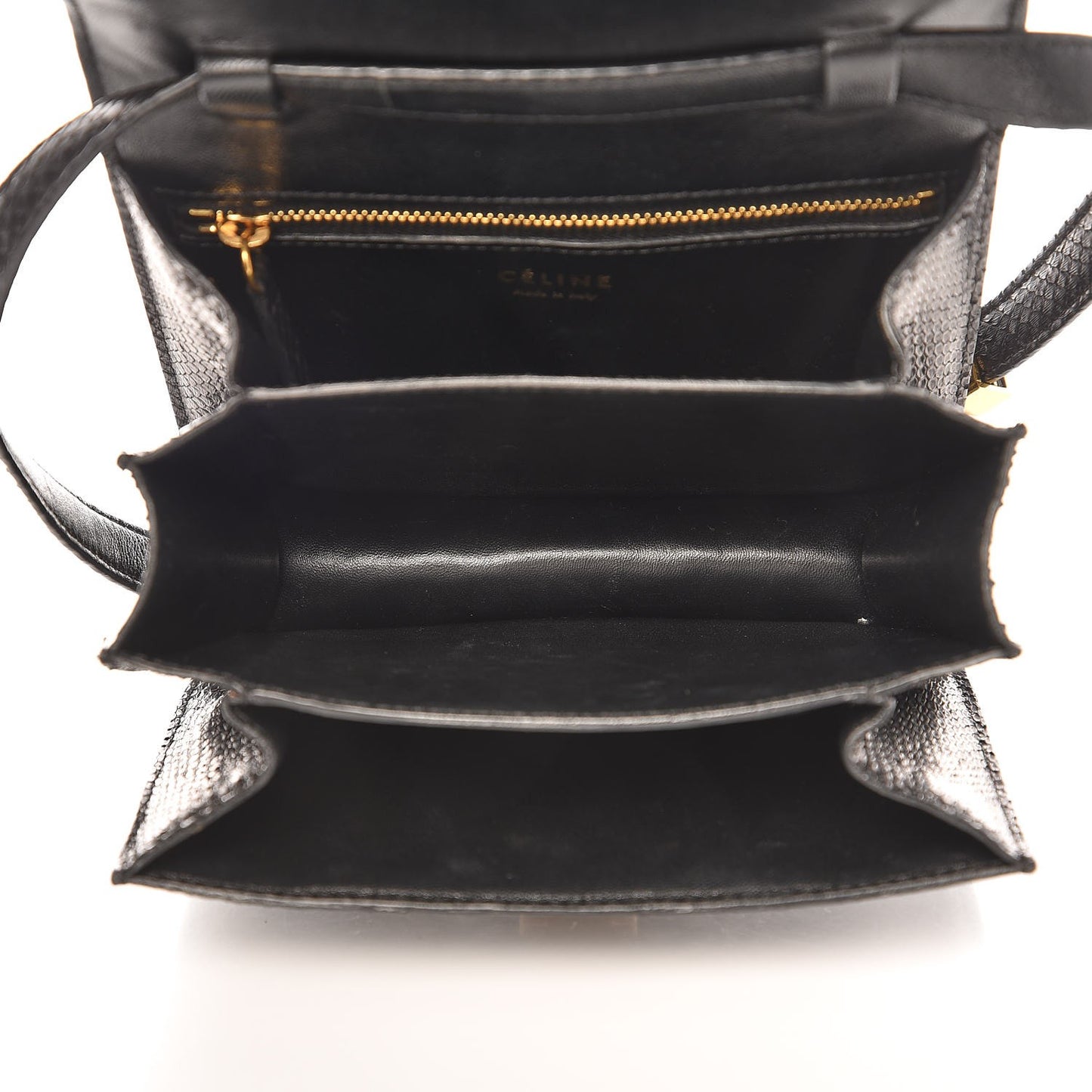 Python Small Classic Box Flap Bag Black