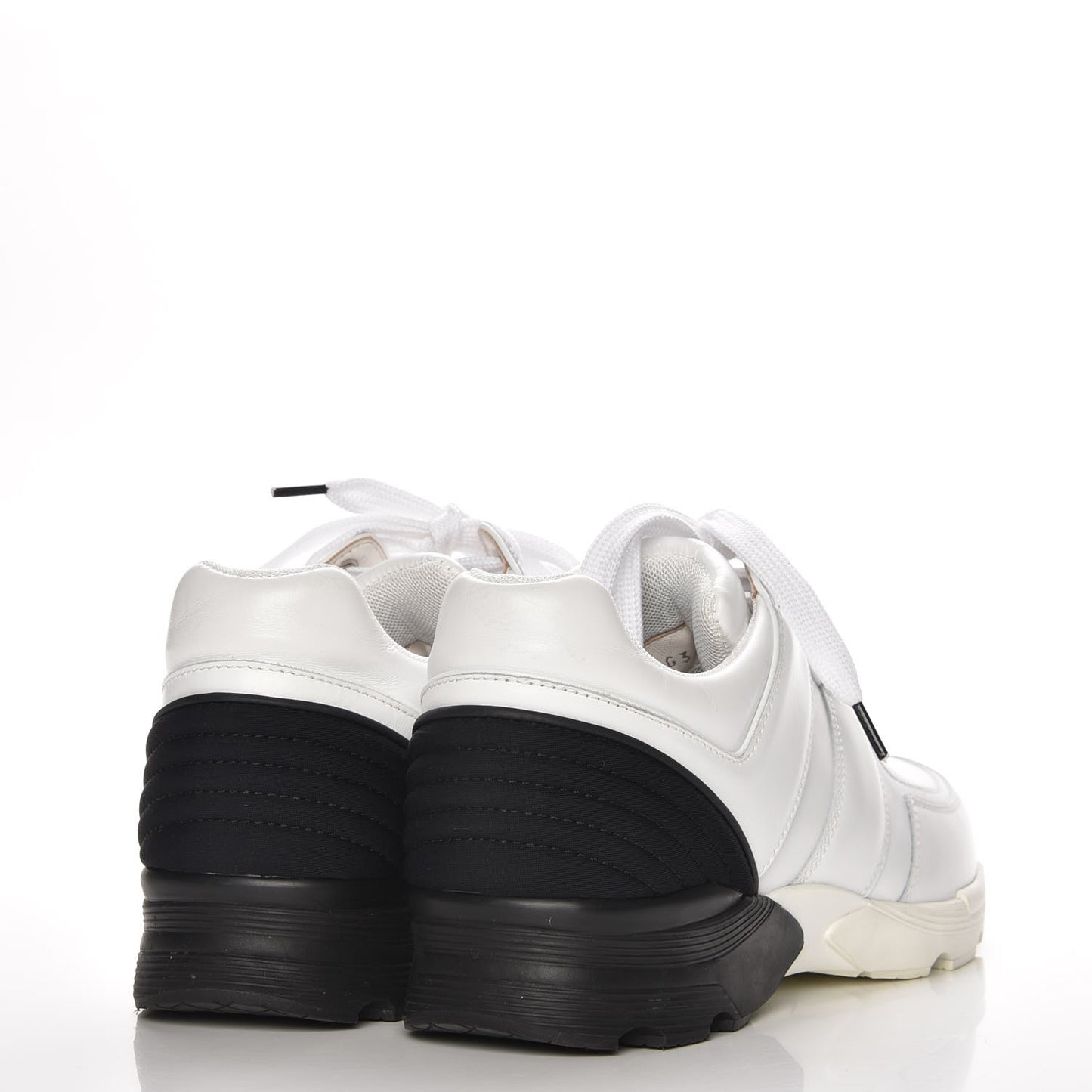 Calfskin Neoprene CC Sneakers 38.5 White Black