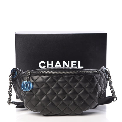 Chanel Lambskin Quilted Banane Waist Bag Fanny Pack Black 11 of 11