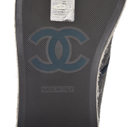 Chanel Cotton Lace Up High Top Espadrilles 39 Dark Green Black 6 of 9