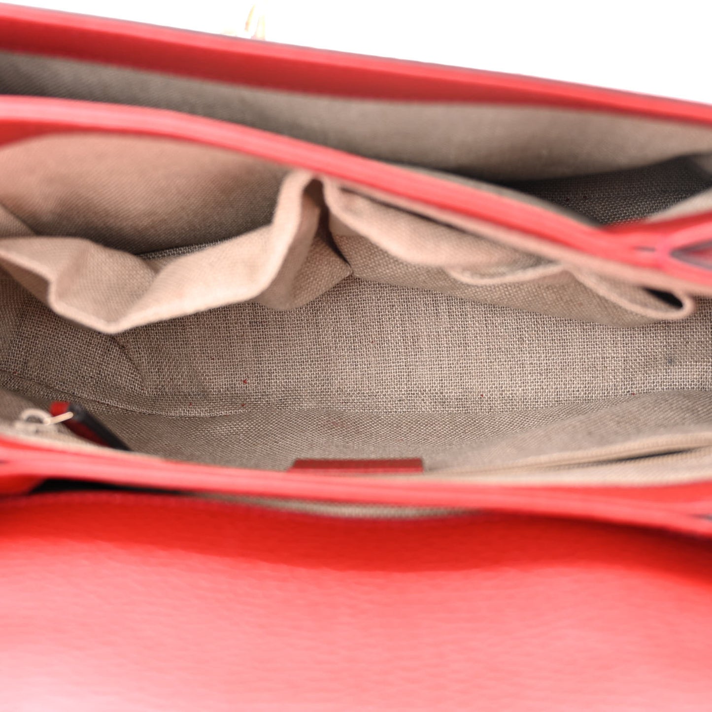 Dollar Calfskin Interlocking G Top Handle Shoulder Bag Red