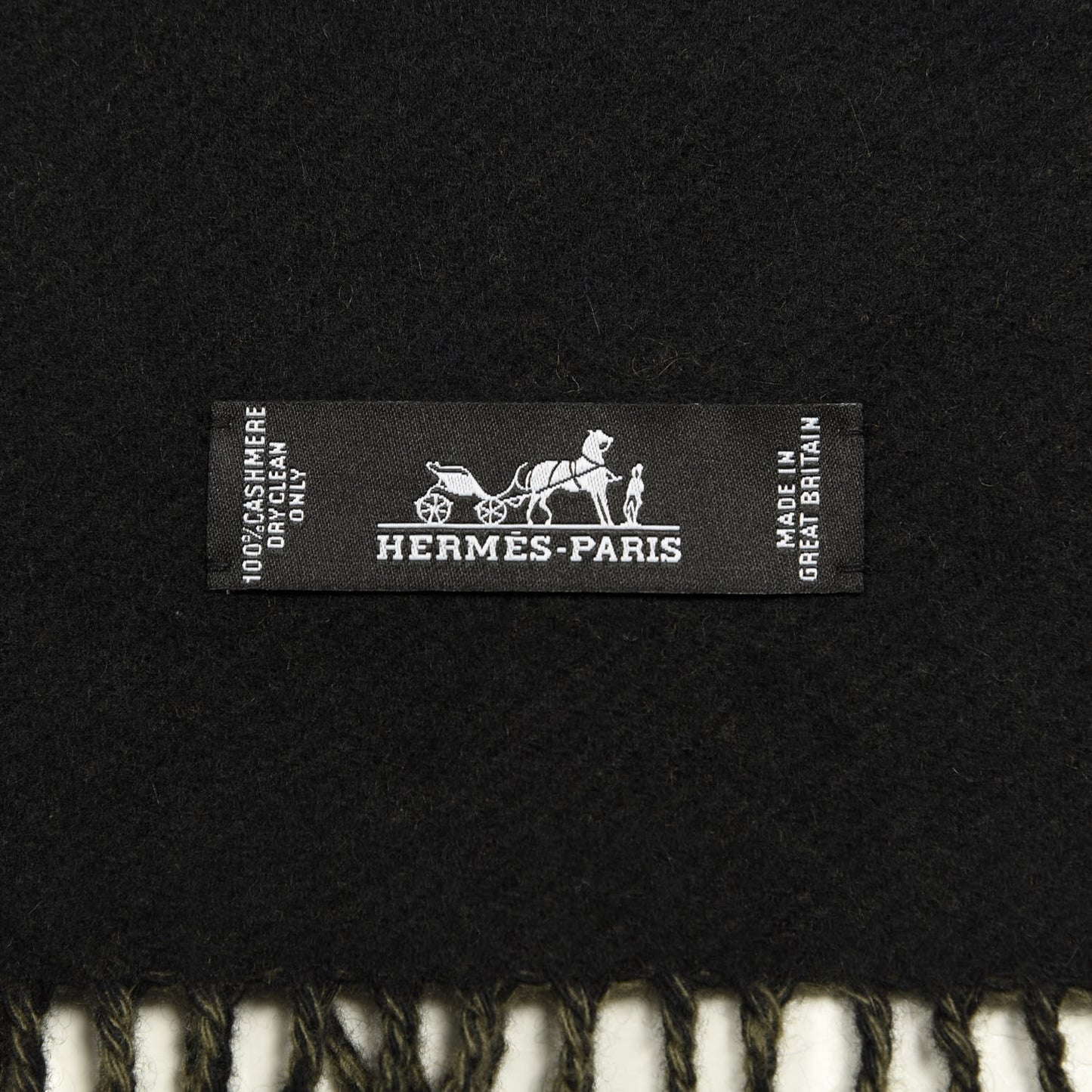 Cashmere Casaque Diamant Stole Kaki Black