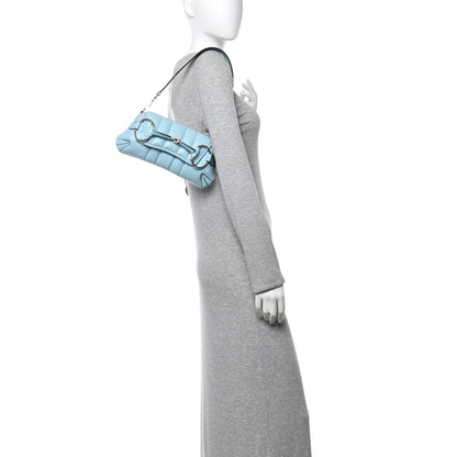 Gucci Nappa Vertical Matelasse Small Maxi Horsebit Chain Shoulder Bag Crystal Snow 2 of 12