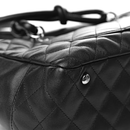 Chanel Calfskin Quilted Large Cambon Bowler Black White 11 of 14