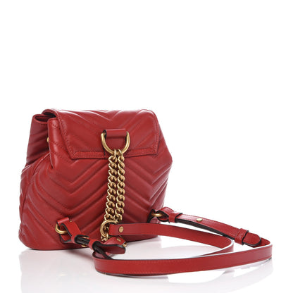 Gucci Calfskin Matelasse GG Marmont Flap Backpack Hibiscus Red 3 of 19