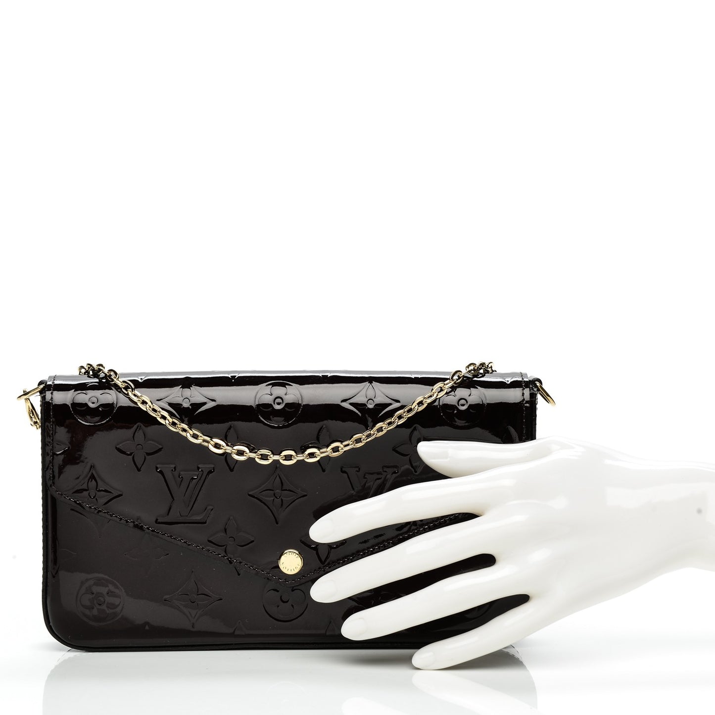 Vernis Pochette Felicie Chain Wallet Amarante