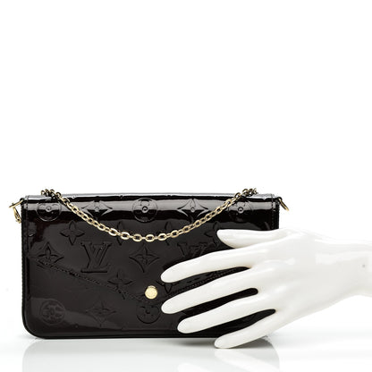 Louis Vuitton Vernis Pochette Felicie Chain Wallet Amarante 3 of 10