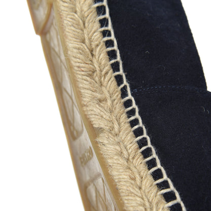 Chanel Velvet Tweed CC Espadrilles 38 Navy Grey 16 of 22