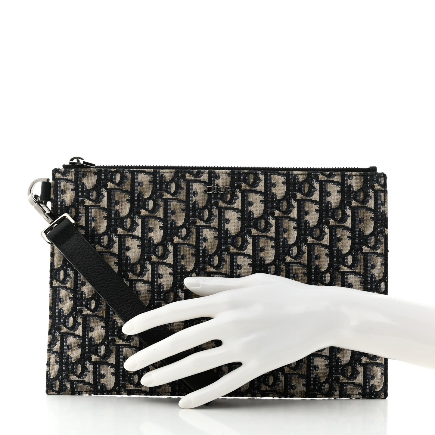 Oblique Pouch Wristlet Blue