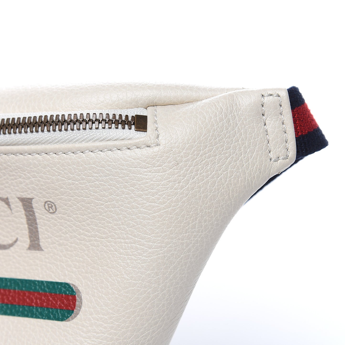 Grained Calfskin Small Logo Belt Bag White