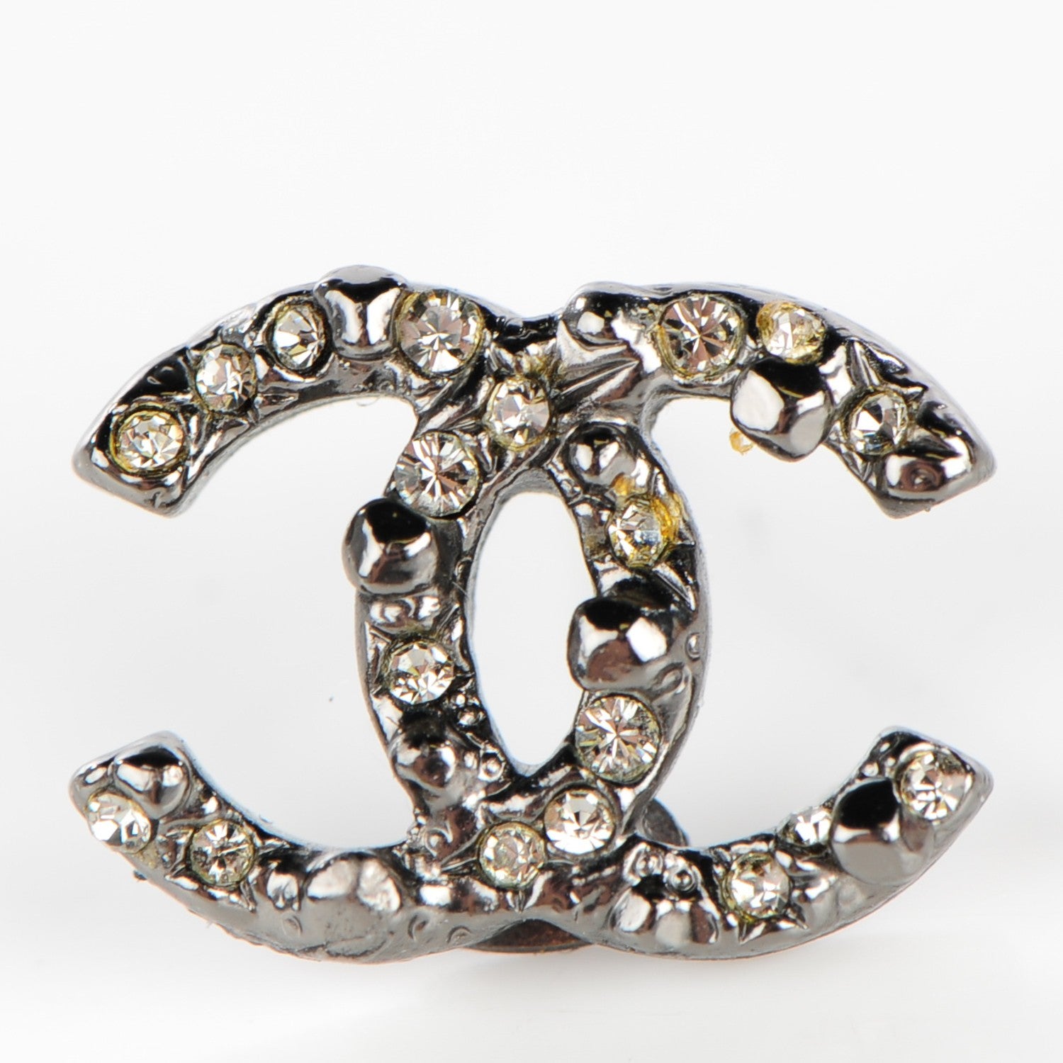 Chanel Crystal CC Earrings Silver 5 of 7