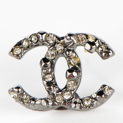 Chanel Crystal CC Earrings Silver 5 of 7