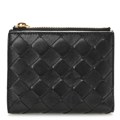 Bottega Veneta Nappa Intrecciato Small Bi-Fold Zip Wallet Black 1 of 8