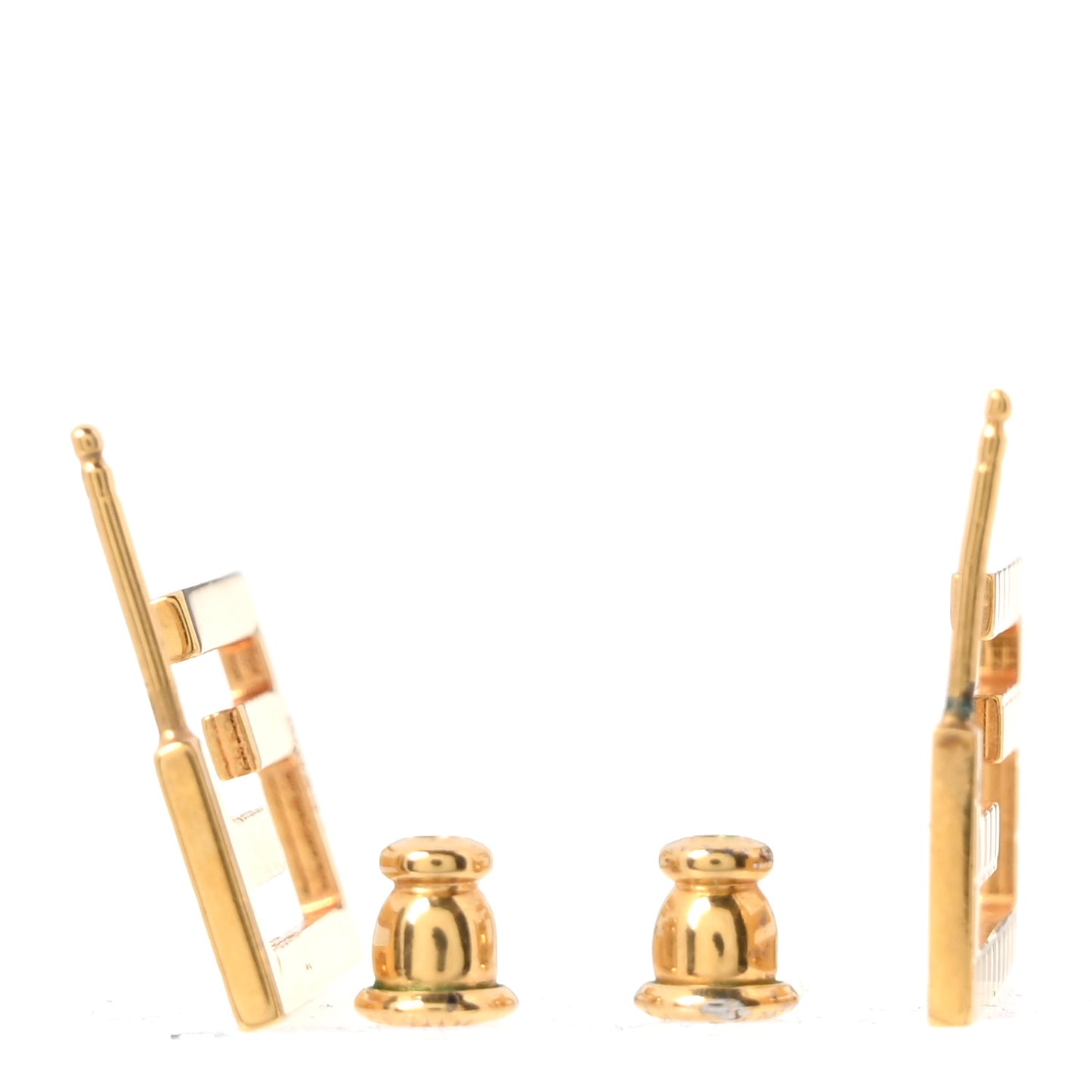 Metal Baguette Earrings Gold