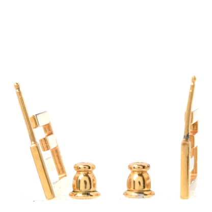 Fendi Metal Baguette Earrings Gold 3 of 4