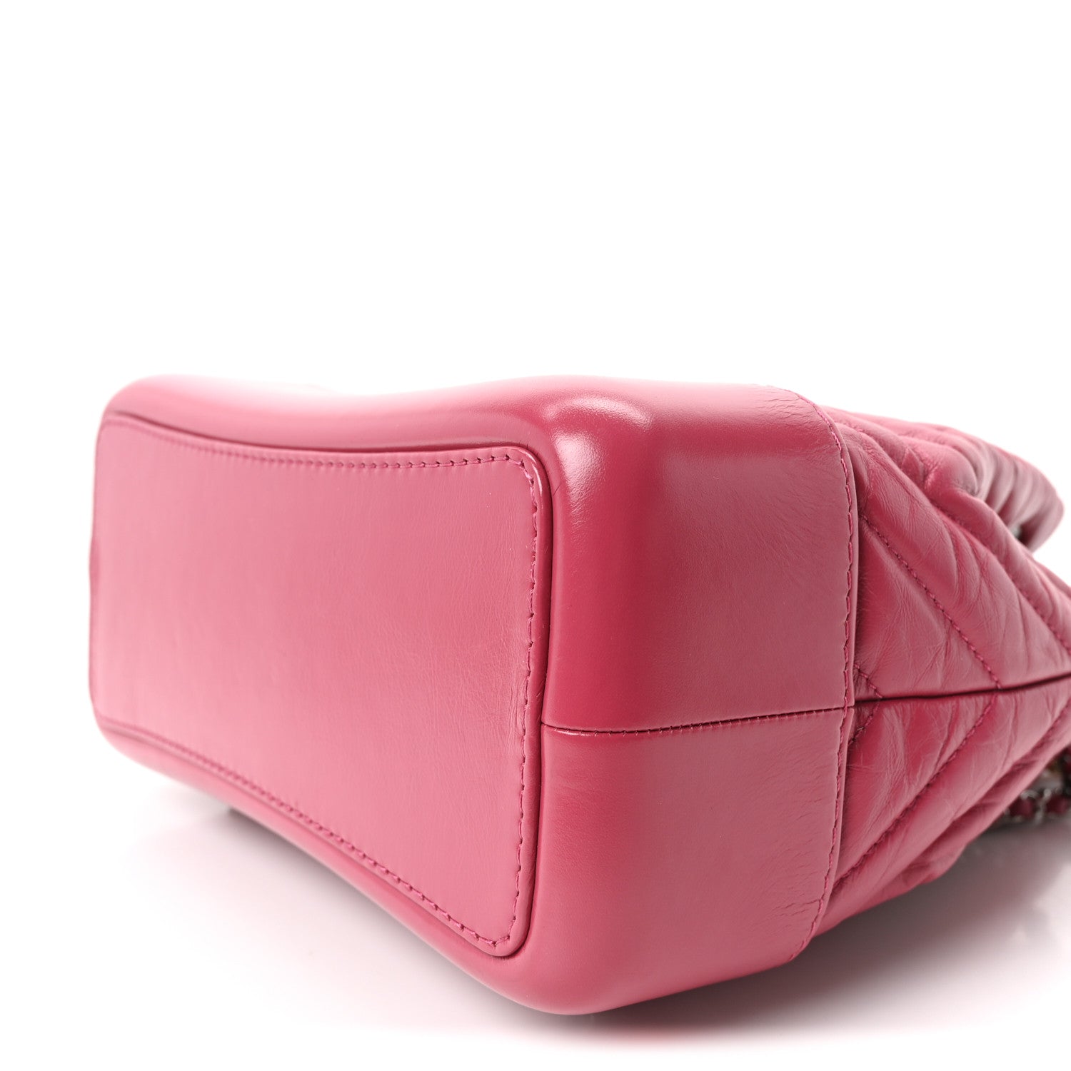 Chanel Aged Calfskin Chevron Quilted Small Gabrielle Backpack Dark Pink 10 of 11