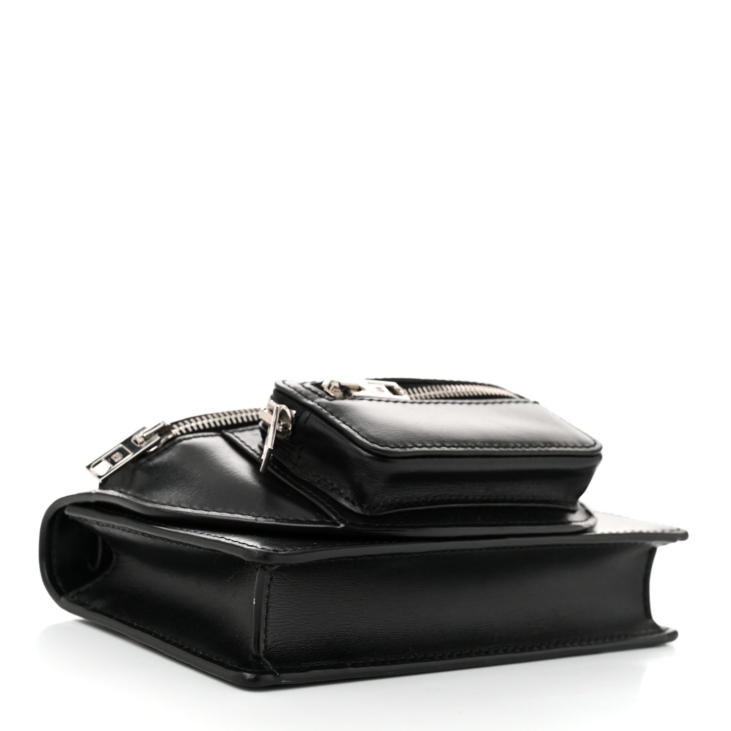 Textured Calfskin Attica Crossbody Black