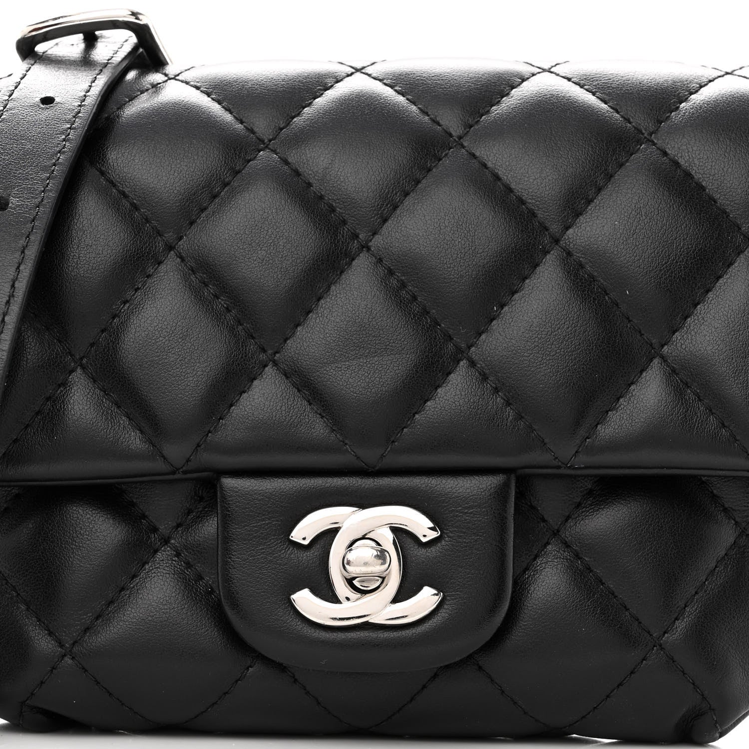 Chanel Calfskin Quilted CC Uniform Flap Belt Bag Black 8 of 10