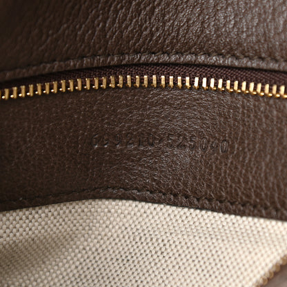 Gucci GG Supreme Monogram Textured Dollar Calfskin Web Medium Blondie Shoulder Flap Bag Beige Ebony New Acero 7 of 10