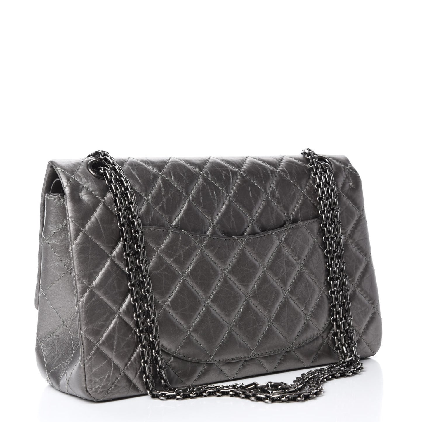 Metallic Aged Calfskin Quilted 2.55 Reissue 226 Flap Silver