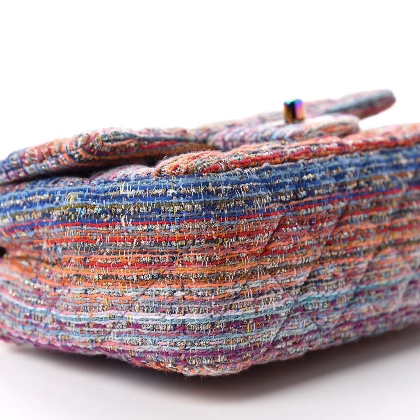 Tweed Quilted Mini Rectangular Flap Blue Pink Orange