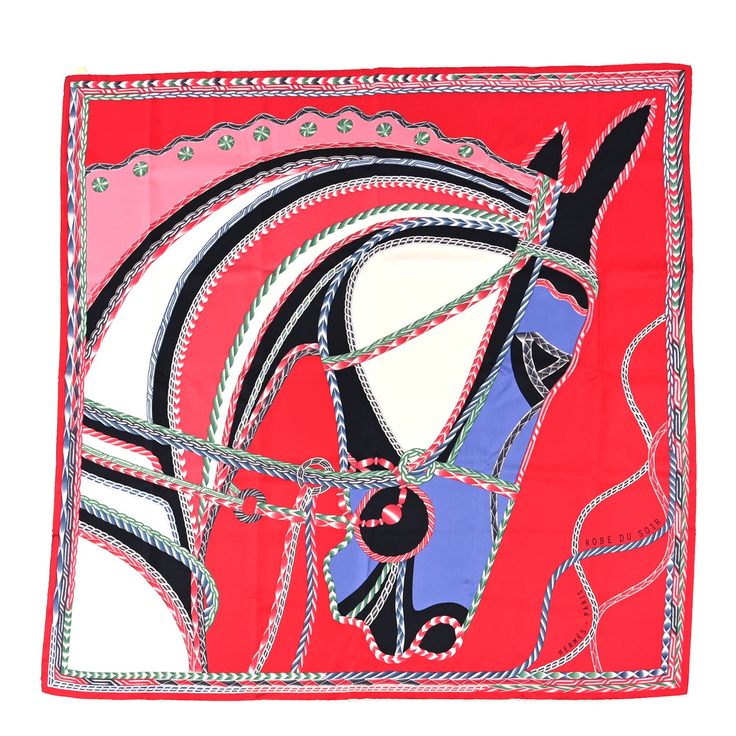 Silk Robe Du Soir Scarf 90 Rouge White Lavande