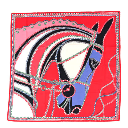 Hermes Silk Robe Du Soir Scarf 90 Rouge White Lavande 1 of 4
