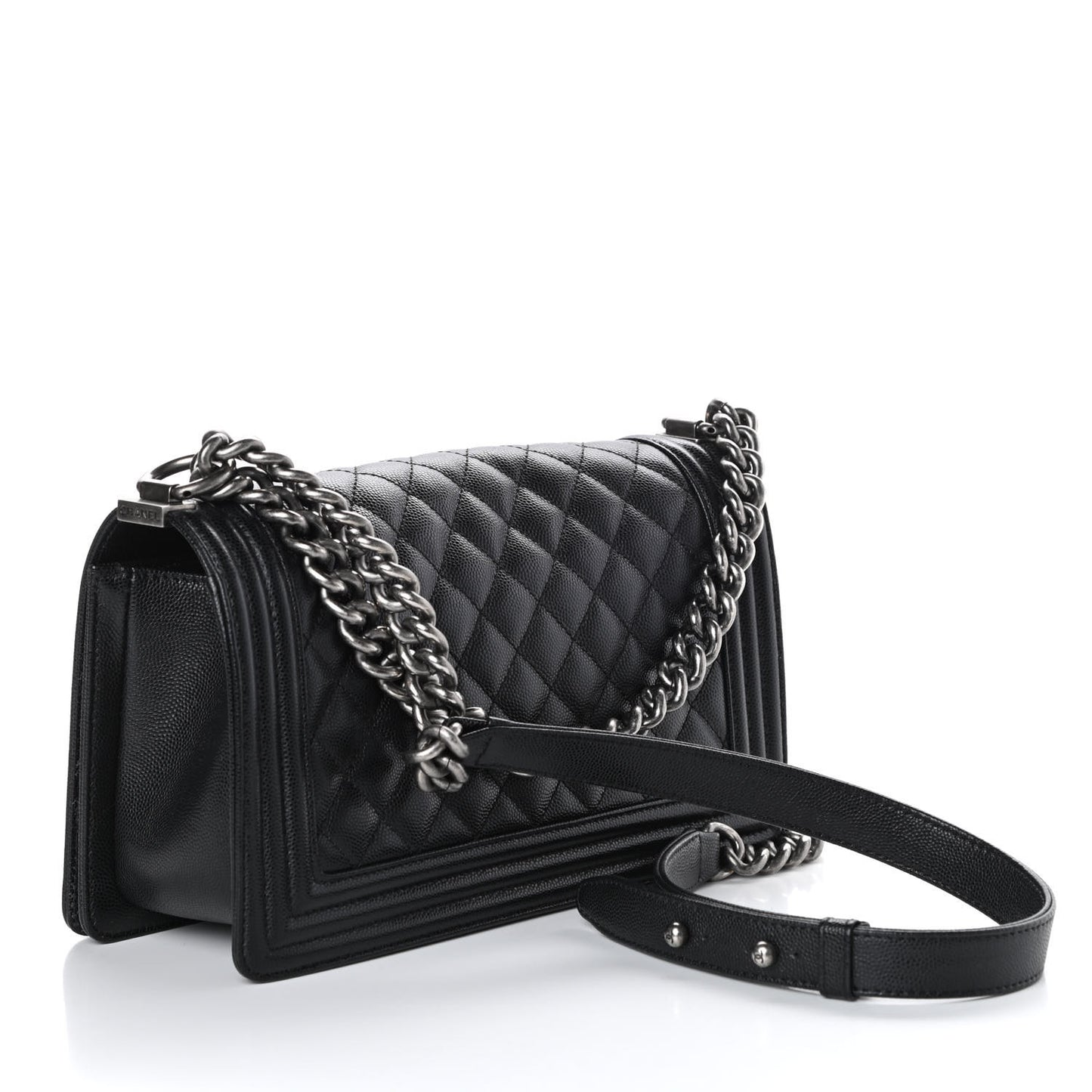 Caviar Quilted Medium Boy Flap Black