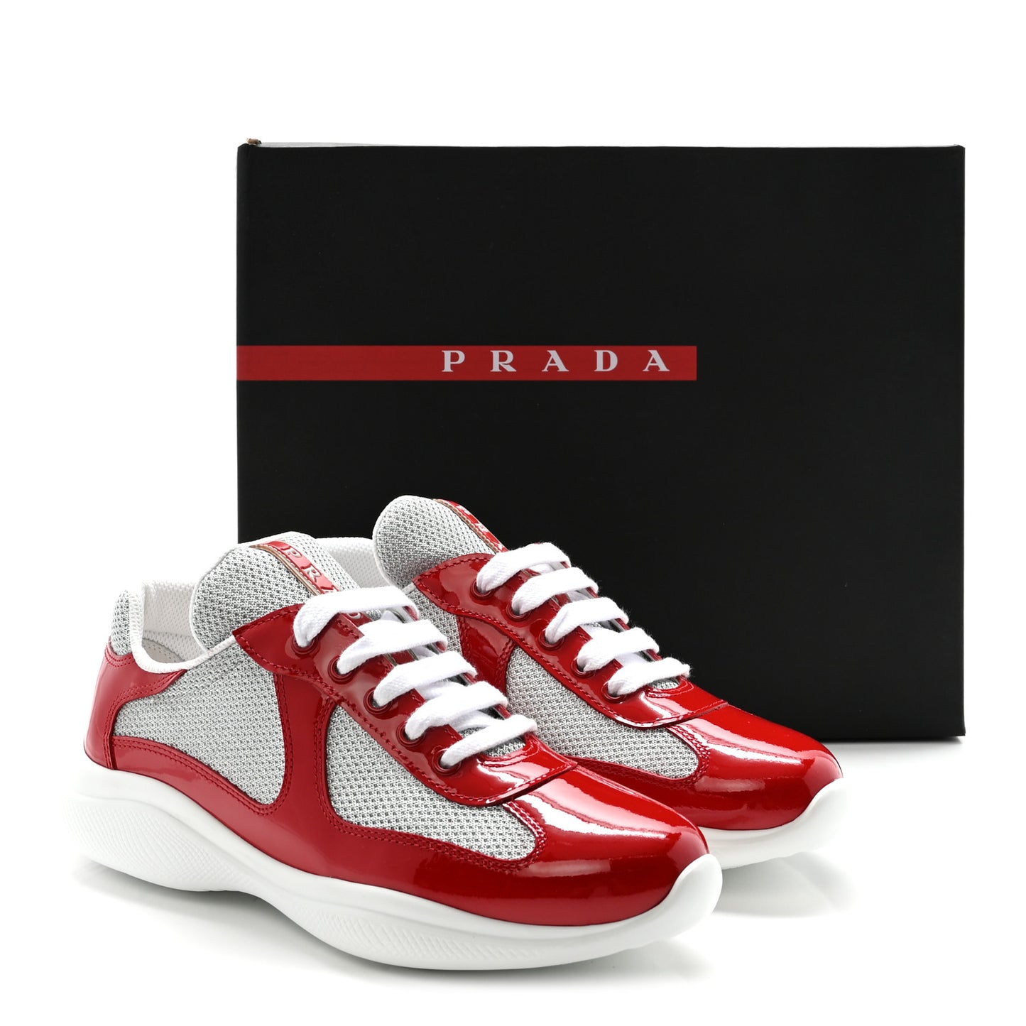 Patent Mens America's Cup Patchwork Sneakers 9 Red 37.5 Red