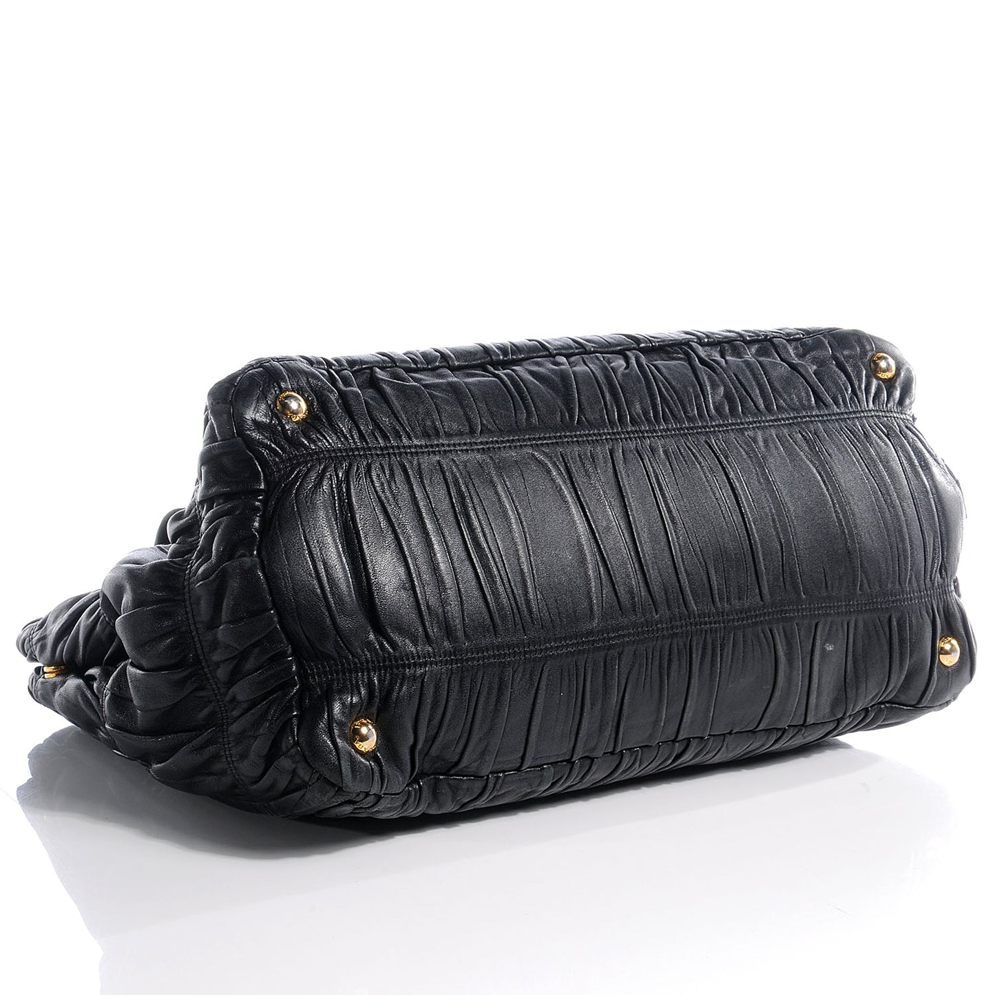 Nappa Leather Gaufre Tote Nero Black