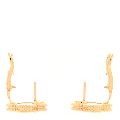 Van Cleef & Arpels 18K Yellow Gold Mother of Pearl Vintage Alhambra Earrings 3 of 5