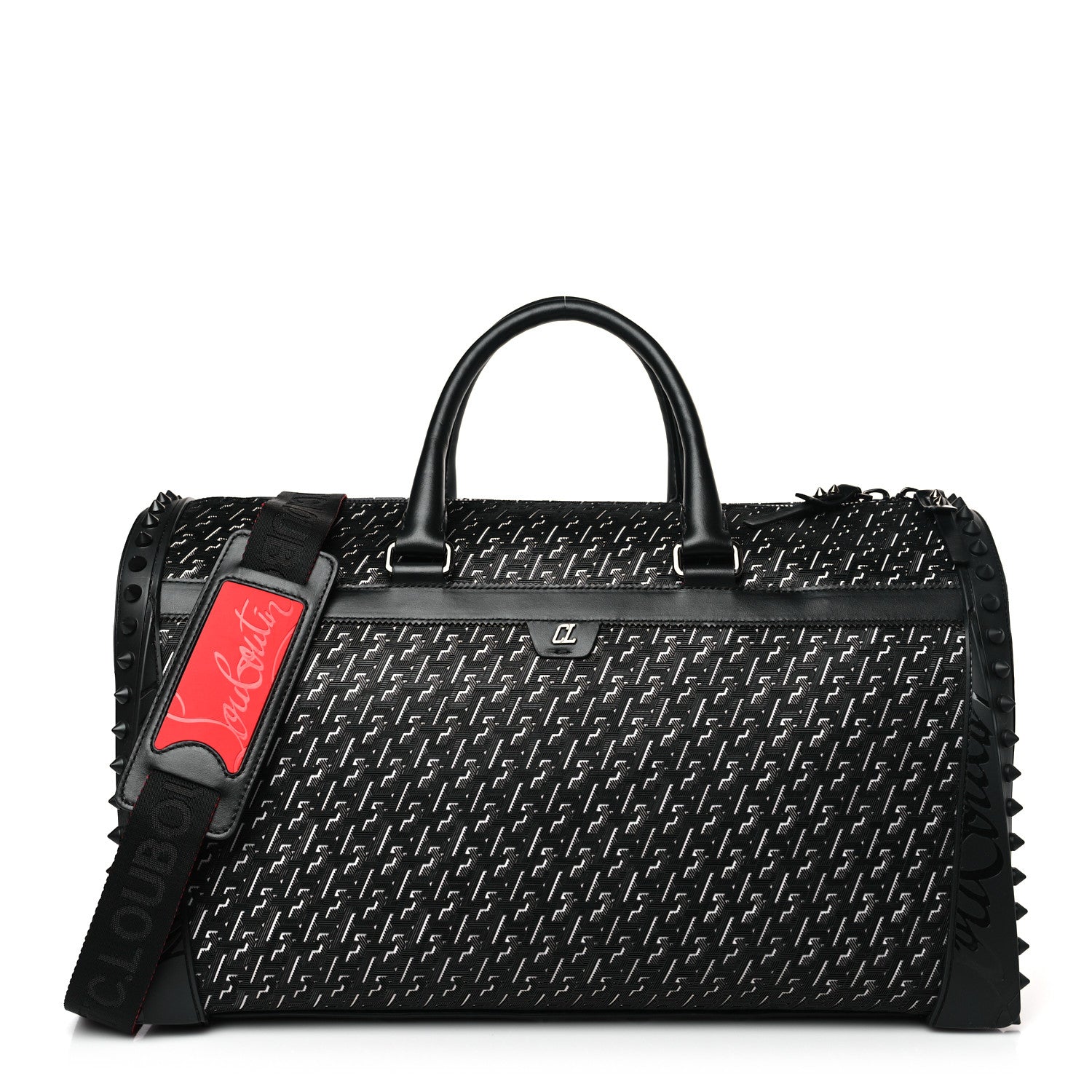 Christian Louboutin Studded Techno CL Sneakender Duffle White Black 1 of 8