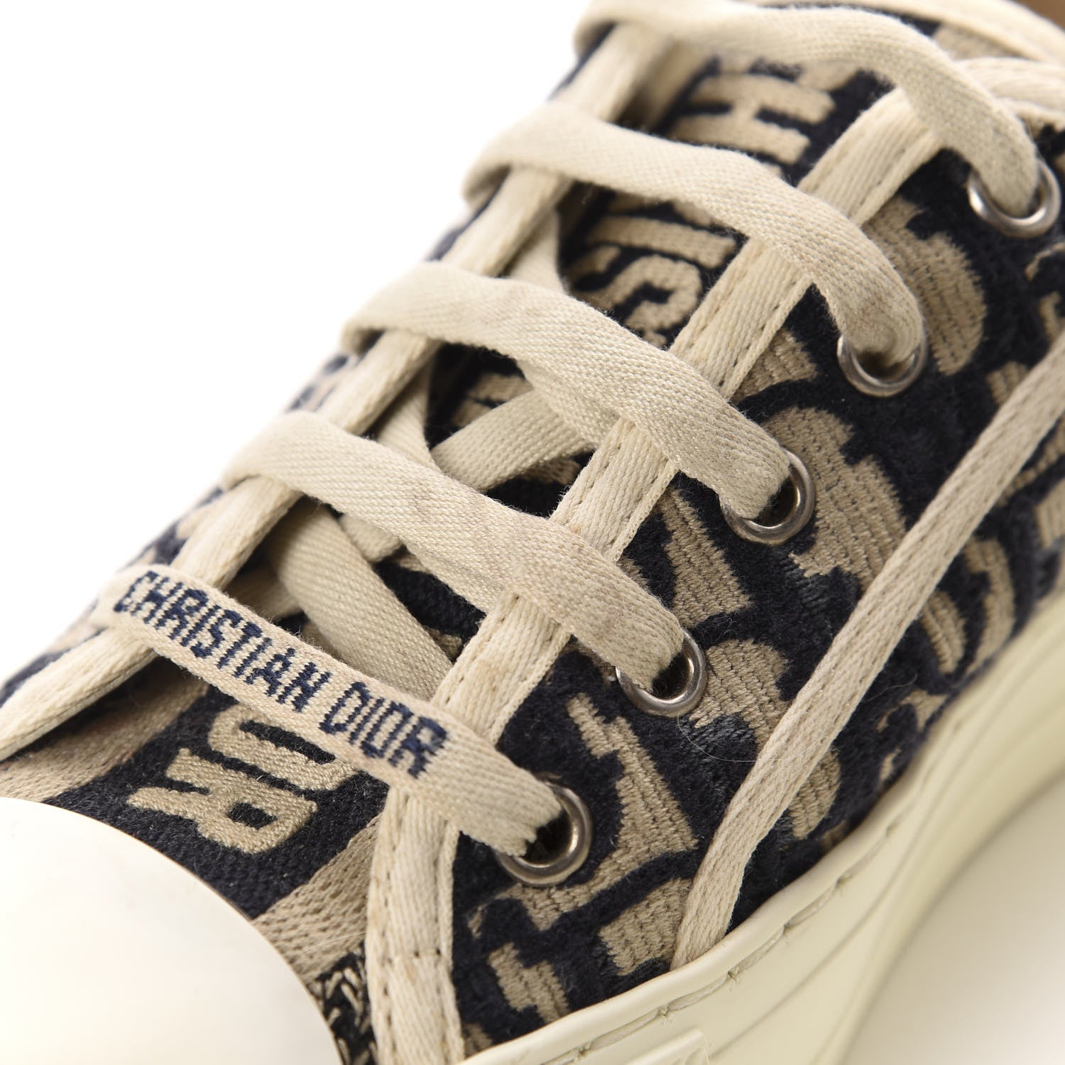 Christian Dior Canvas Oblique Walk'N'Dior Low Top Sneakers 35.5 Deep Blue 6 of 11