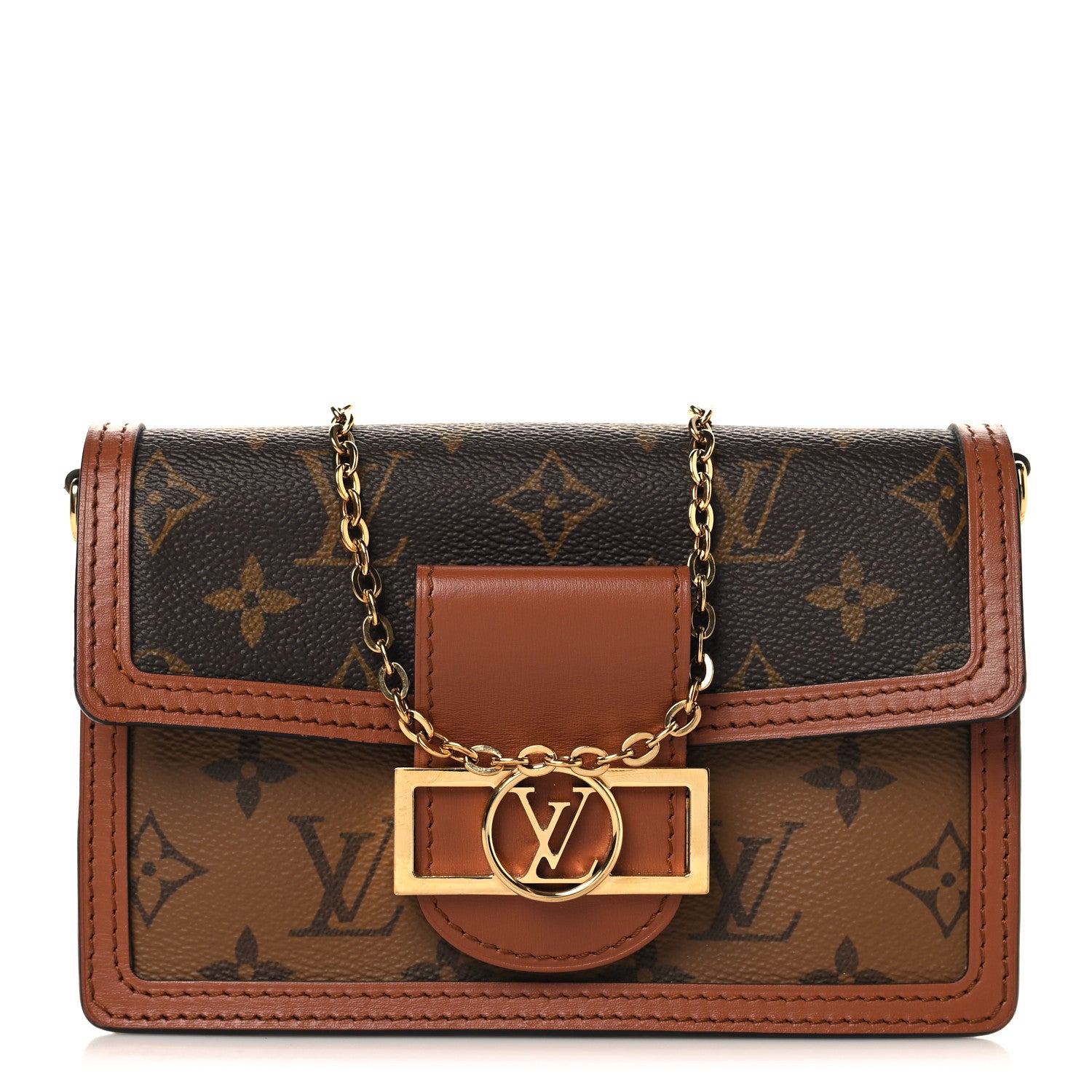 Louis Vuitton Reverse Monogram Dauphine Chain Wallet 1 of 9
