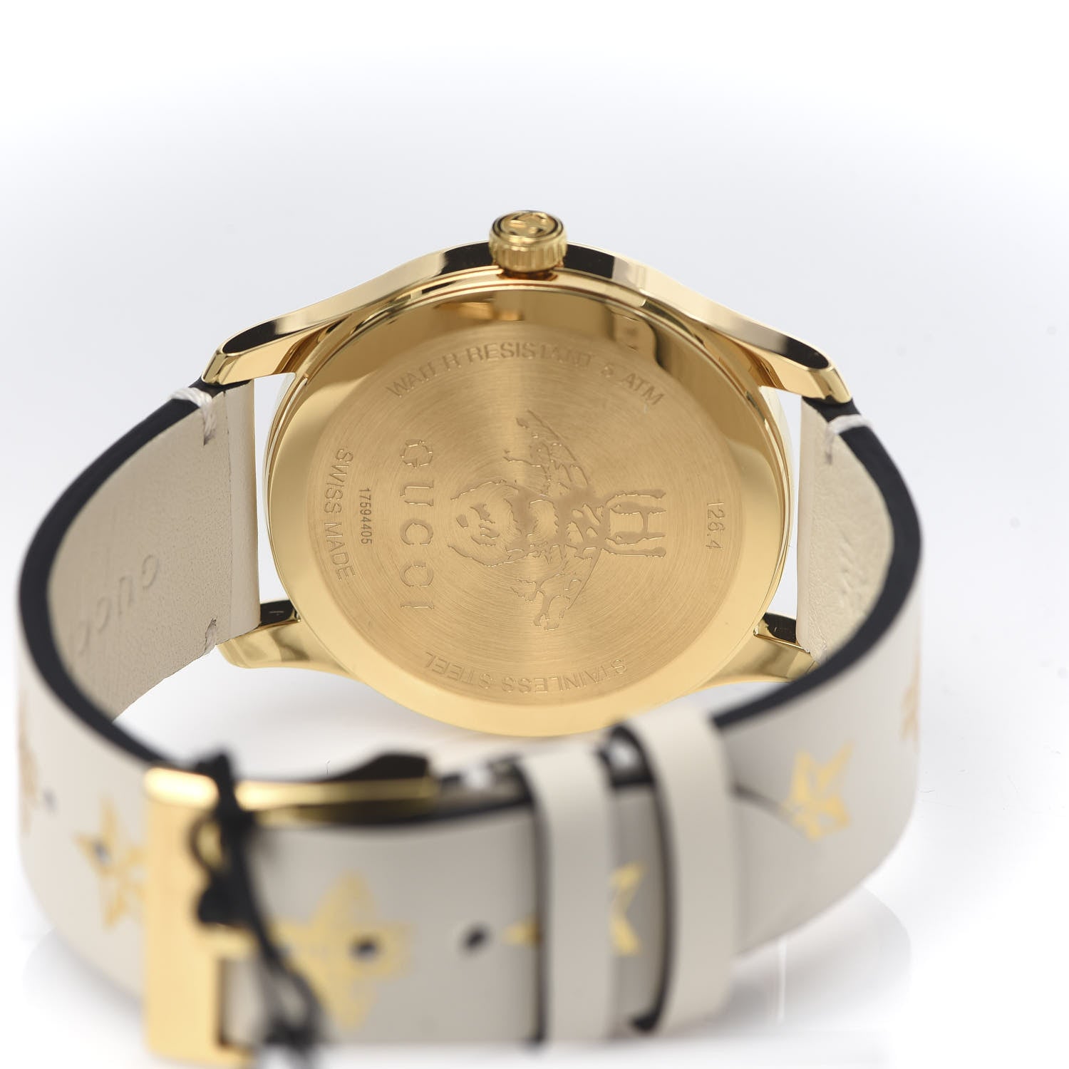 Gucci Stainless Steel Calfskin 38mm G-Timeless Bee Star Quartz Watch White 5 of 6