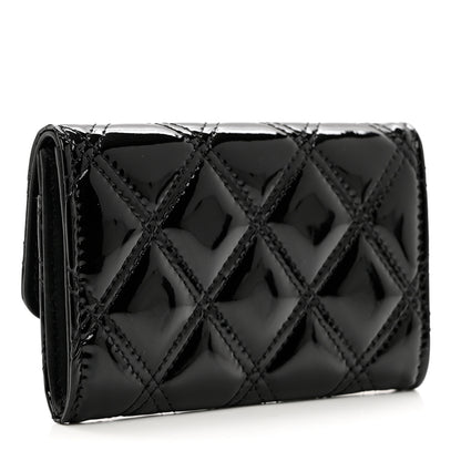 Chanel Patent Quilted Flap Card Holder Black 2 of 8