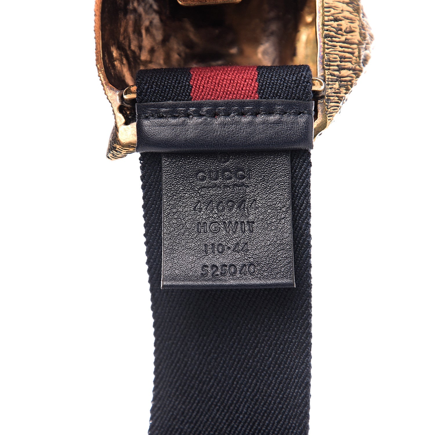 Gucci Web Feline Buckle Belt 110 44 Blue Red 3 of 3