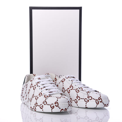 Gucci Calfskin GucciGhost Print Mens Ace Sneakers 13 White Hibiscus Red 10 of 10