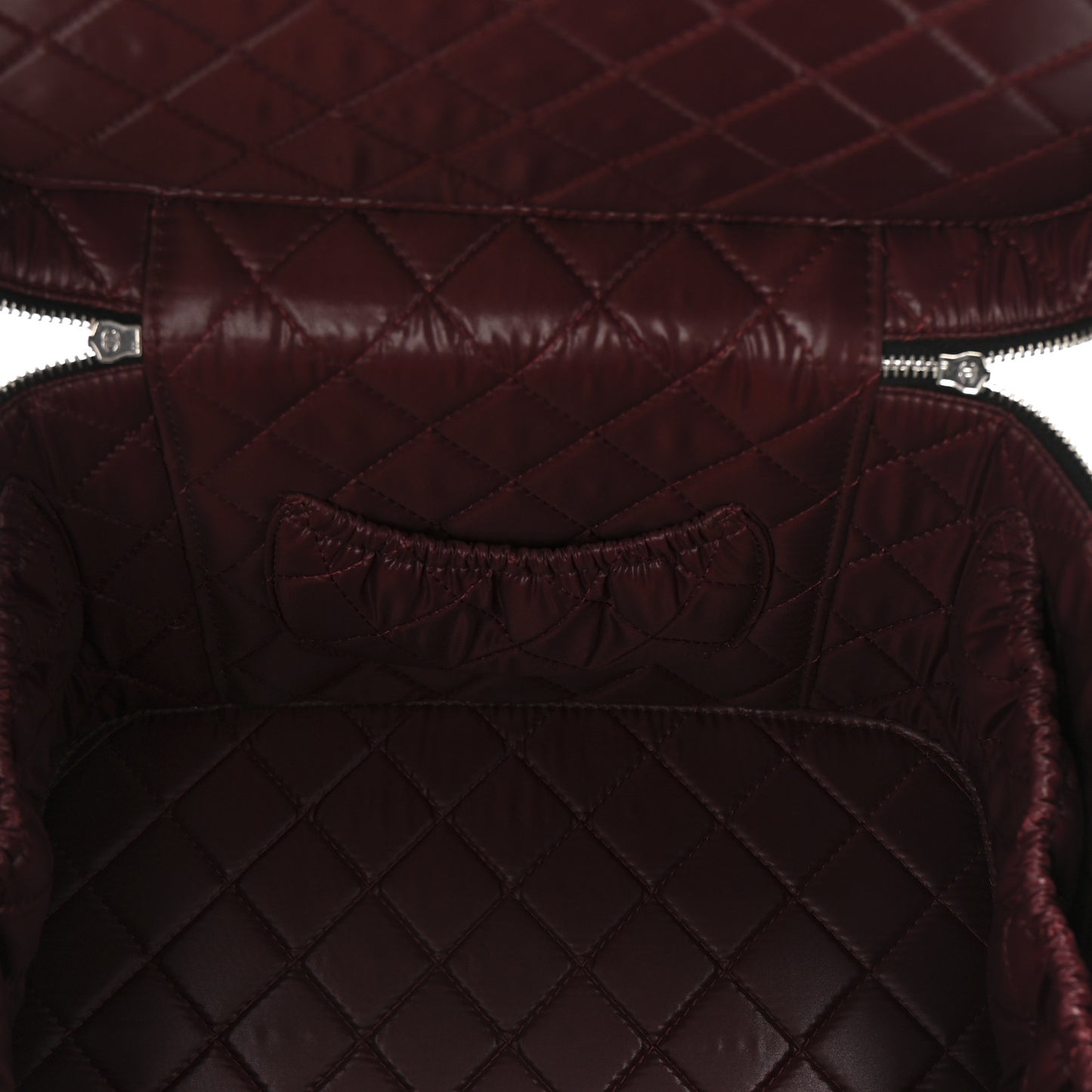 Lambskin Quilted Large Vanity Pouch Black