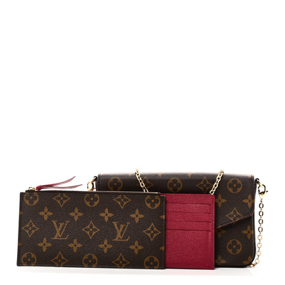 Louis Vuitton Monogram Pochette Felicie Chain Wallet Fuchsia 2 of 9