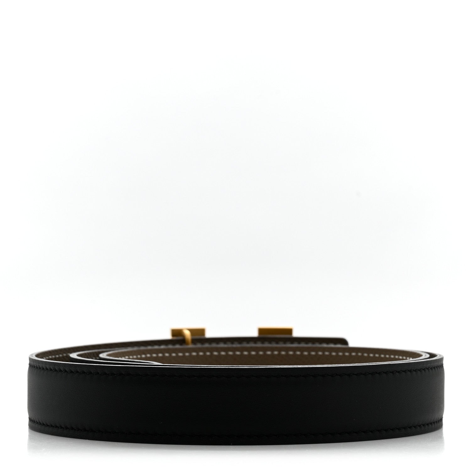 Hermes Swift Epsom 24mm Mini H Belt 85 34 Black Etoupe 2 of 5
