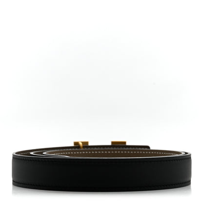Hermes Swift Epsom 24mm Mini H Belt 85 34 Black Etoupe 2 of 5