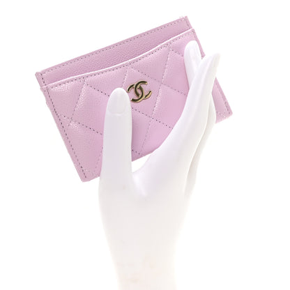 Chanel Caviar Quilted Card Holder Wallet Light Purple 2 of 8